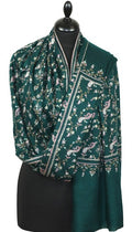 Pashmina Vert Impérial Brodé Main