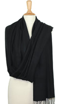 Pashmina noir en cachemire et soie